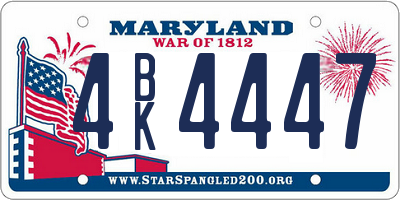 MD license plate 4BK4447