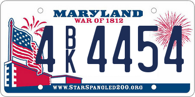 MD license plate 4BK4454