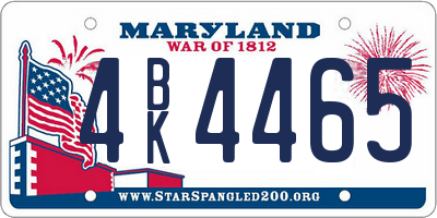 MD license plate 4BK4465