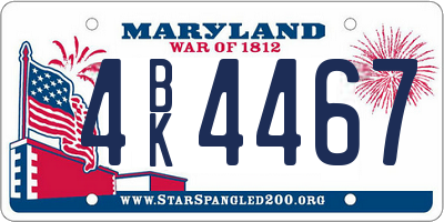 MD license plate 4BK4467