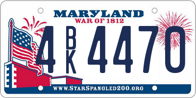 MD license plate 4BK4470