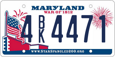 MD license plate 4BK4471