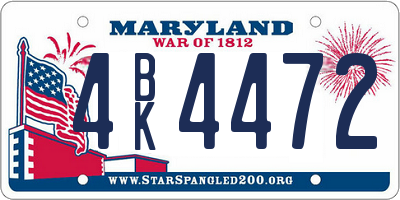 MD license plate 4BK4472
