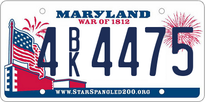 MD license plate 4BK4475