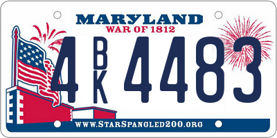 MD license plate 4BK4483