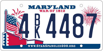 MD license plate 4BK4487