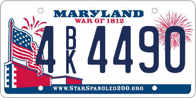 MD license plate 4BK4490