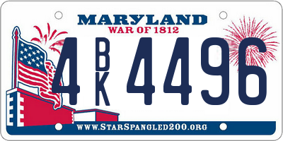MD license plate 4BK4496
