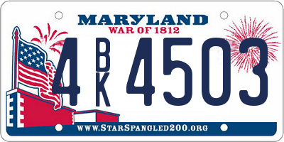 MD license plate 4BK4503