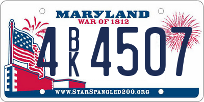 MD license plate 4BK4507