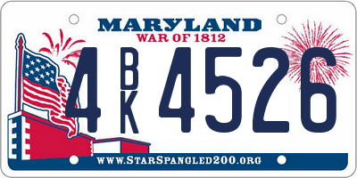 MD license plate 4BK4526