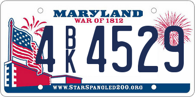 MD license plate 4BK4529