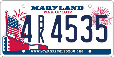 MD license plate 4BK4535