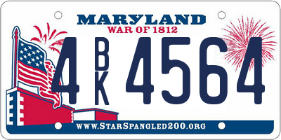 MD license plate 4BK4564