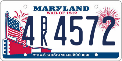 MD license plate 4BK4572