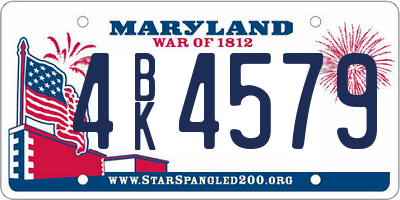 MD license plate 4BK4579