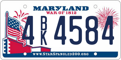 MD license plate 4BK4584