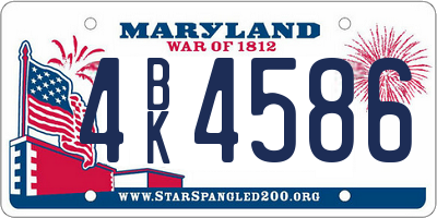 MD license plate 4BK4586
