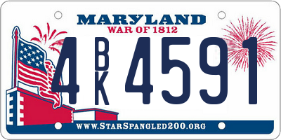 MD license plate 4BK4591