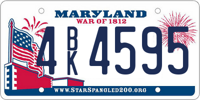 MD license plate 4BK4595