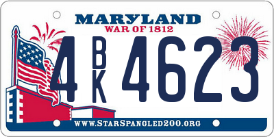 MD license plate 4BK4623