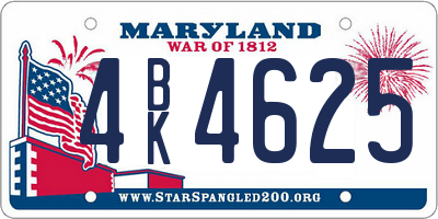 MD license plate 4BK4625