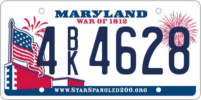 MD license plate 4BK4628