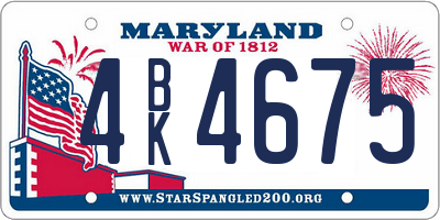 MD license plate 4BK4675