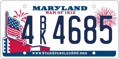 MD license plate 4BK4685