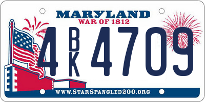 MD license plate 4BK4709