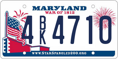 MD license plate 4BK4710
