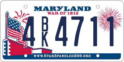 MD license plate 4BK4711