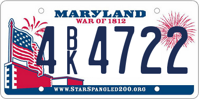 MD license plate 4BK4722
