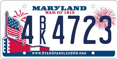 MD license plate 4BK4723