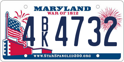 MD license plate 4BK4732