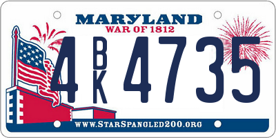 MD license plate 4BK4735