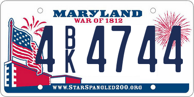 MD license plate 4BK4744