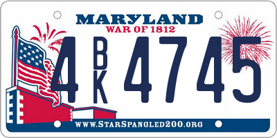 MD license plate 4BK4745