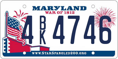 MD license plate 4BK4746