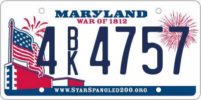 MD license plate 4BK4757