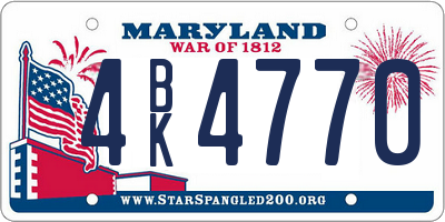MD license plate 4BK4770