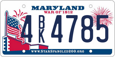 MD license plate 4BK4785