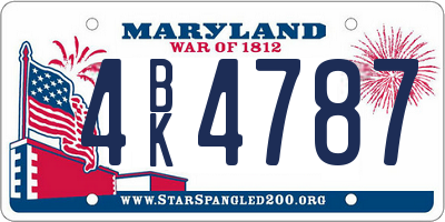 MD license plate 4BK4787