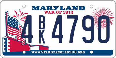 MD license plate 4BK4790