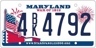 MD license plate 4BK4792