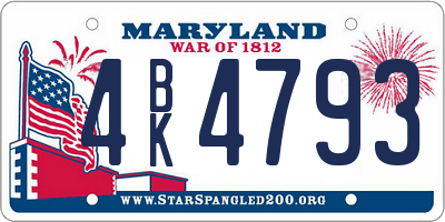 MD license plate 4BK4793