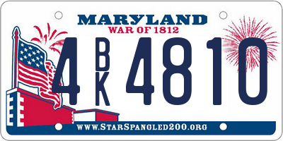 MD license plate 4BK4810