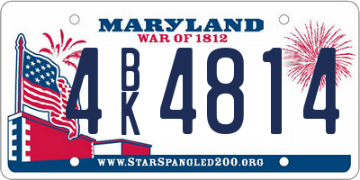 MD license plate 4BK4814
