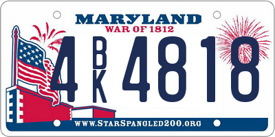 MD license plate 4BK4818