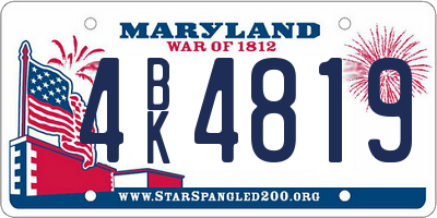 MD license plate 4BK4819